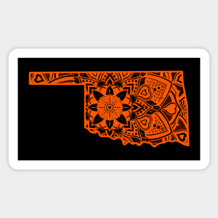 Orange Oklahoma State Gift Mandala Yoga OK Art Sticker